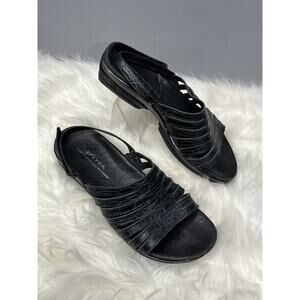 Aravon New Balance Combination Last Black‎ 7D Leather Slingback Strappy Sandals
